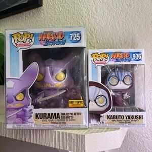 Naruto Shippuden Funko PoP! 2 Set Kurama Hot Topic Exclusive #725 & Kabuto #936